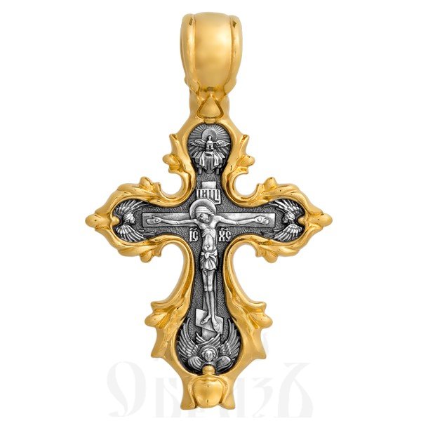 крест «распятие. икона божией матери «живоносный источник», серебро 925 проба с золочением (арт. 101.249)